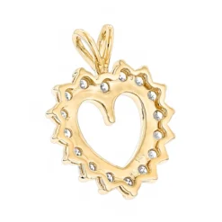14K Yellow Gold Round Diamond Heart Pendant For Women 2.4ct Open Heart Design -Outlet Radiant Bijou Store 14k gold round diamond heart pendant 240ct p 27714 backye