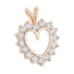 14K Yellow Gold Round Diamond Heart Pendant For Women 2.4ct Open Heart Design -Outlet Radiant Bijou Store 14k gold round diamond heart pendant 240ct p 27714 ro