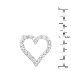 14K White Gold Round Diamond Heart Pendant 3.60ct 29mm -Outlet Radiant Bijou Store 14k gold round diamond heart pendant 360ct p 27692 rulerwh