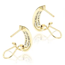 14K White Gold Round Diamond Hoop Earrings 0.63ct -Outlet Radiant Bijou Store 14k gold round diamond hoop earrings 063ct p 134 backye