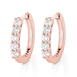 14K White Gold Round Diamond Huggie Earrings Hoops 0.33ct -Outlet Radiant Bijou Store 14k gold round diamond huggie earrings hoops 033ct p 6033 ro