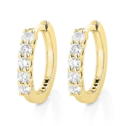 14K White Gold Round Diamond Huggie Earrings Hoops 0.33ct -Outlet Radiant Bijou Store 14k gold round diamond huggie earrings hoops 033ct p 6033 ye