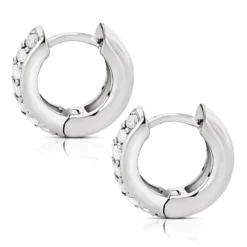 14K Yellow Gold Round Diamond Huggie Earrings Hoops 0.62ct -Outlet Radiant Bijou Store 14k gold round diamond huggie earrings hoops 062ct p 6034 backwh