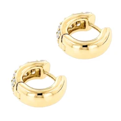 14K Yellow Gold Round Diamond Huggie Earrings Hoops 0.62ct -Outlet Radiant Bijou Store 14k gold round diamond huggie earrings hoops 062ct p 6034 backye