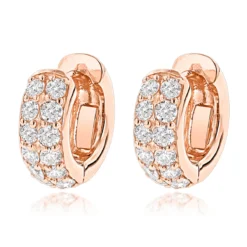 14K Yellow Gold Round Diamond Huggie Earrings Hoops 0.62ct -Outlet Radiant Bijou Store 14k gold round diamond huggie earrings hoops 062ct p 6034 ro