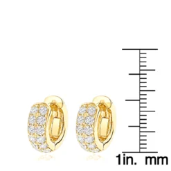 14K Yellow Gold Round Diamond Huggie Earrings Hoops 0.62ct -Outlet Radiant Bijou Store 14k gold round diamond huggie earrings hoops 062ct p 6034 rulerye