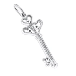 14K White Gold Round Diamond Key Pendant 0.18ct 11 14K White Gold Round Diamond Key Pendant 0.18ct -Outlet Radiant Bijou Store 14k gold round diamond key pendant 018ct p 30608 backwh