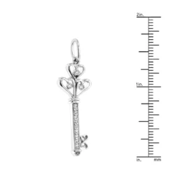 14K White Gold Round Diamond Key Pendant 0.18ct 13 14K White Gold Round Diamond Key Pendant 0.18ct -Outlet Radiant Bijou Store 14k gold round diamond key pendant 018ct p 30608 rulerwh