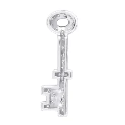Small 14K White Gold Round Diamond Key Pendant For Women 0.25ct -Outlet Radiant Bijou Store 14k gold round diamond key pendant 025ct p 30616 backwh