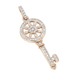 14K White Gold Round Diamond Key Pendant 0.33ct -Outlet Radiant Bijou Store 14k gold round diamond key pendant 033ct p 30607 ro