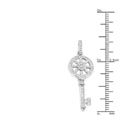 14K White Gold Round Diamond Key Pendant 0.33ct -Outlet Radiant Bijou Store 14k gold round diamond key pendant 033ct p 30607 rulerwh