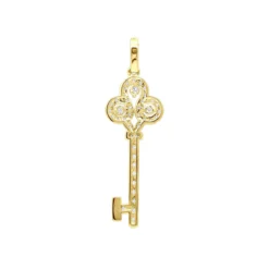 14K White Gold Round Diamond Key Pendant 1.57ct 14 14K White Gold Round Diamond Key Pendant 1.57ct -Outlet Radiant Bijou Store 14k gold round diamond key pendant 157ct p 30603 backye