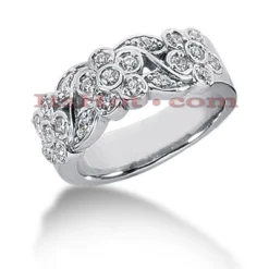 14K White Gold Round Diamond Ladies Ring 0.39ct