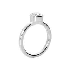 Thin 14K White Gold Round Diamond Ladies Ring 0.60ct 2.1mm -Outlet Radiant Bijou Store 14k gold round diamond ladies ring 060ct p 29434 back white