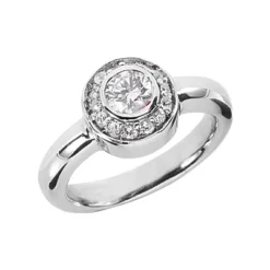 Thin 14K White Gold Round Diamond Ladies Ring 0.71ct
