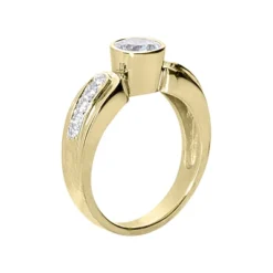 14K White Gold Round Diamond Ladies Ring 0.80ct 5.7mm -Outlet Radiant Bijou Store 14k gold round diamond ladies ring 080ct p 29626 back yellow