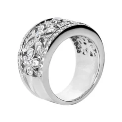 14K White Gold Round Diamond Ladies Ring 0.80ct 13.1mm -Outlet Radiant Bijou Store 14k gold round diamond ladies ring 080ct p 29698 back white