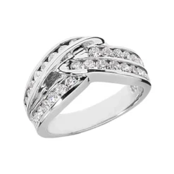 14K White Gold Round Diamond Ladies Ring 1.08ct