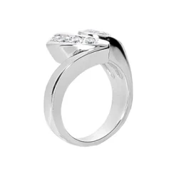 14K White Gold Round Diamond Ladies Ring 1.20ct 13.7mm -Outlet Radiant Bijou Store 14k gold round diamond ladies ring 120ct p 29696 back white