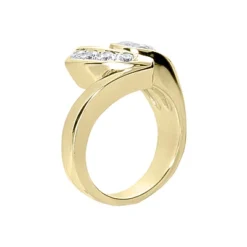 14K White Gold Round Diamond Ladies Ring 1.20ct 13.7mm -Outlet Radiant Bijou Store 14k gold round diamond ladies ring 120ct p 29696 back yellow