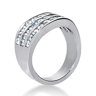 14K White Gold Round Diamond Ladies Ring 1.32ct 10.4mm 4 14K White Gold Round Diamond Ladies Ring 1.32ct 10.4mm - Image 2