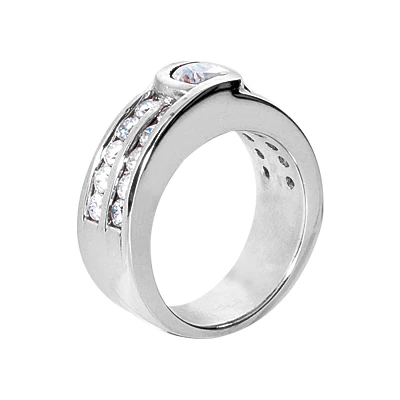 14K White Gold Round Diamond Ladies Ring 1.50ct 8.2mm 5 14K White Gold Round Diamond Ladies Ring 1.50ct 8.2mm - Image 3