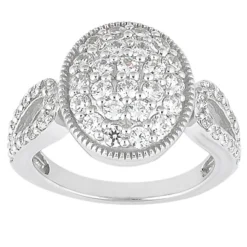 14K White Gold Round Diamond Ladies Ring 1.65ct 6.6mm