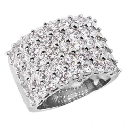 14K White Gold Round Diamond Ladies Ring 4.50ct