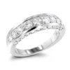 Thin 14K White Gold Round Diamond Ladies Wedding Ring 1.3ct