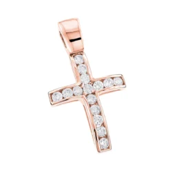 14K White Gold Round Diamond Mini Cross Pendant 0.85ct -Outlet Radiant Bijou Store 14k gold round diamond mini cross pendant 085ct p 6571 ro
