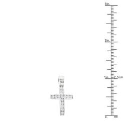 14K White Gold Round Diamond Mini Cross Pendant 0.85ct -Outlet Radiant Bijou Store 14k gold round diamond mini cross pendant 085ct p 6571 rulerwh