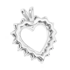 14K White Gold Round Diamond Open Heart Pendant For Women 1.9ct -Outlet Radiant Bijou Store 14k gold round diamond open heart pendant for women 19ct backwh