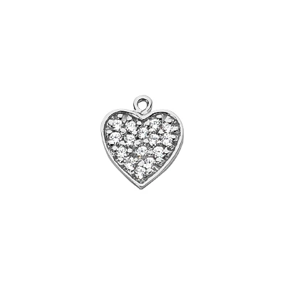 14K White Gold Round Diamond Pave Heart Pendant 0.22ct 3 14K White Gold Round Diamond Pave Heart Pendant 0.22ct