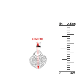 14K White Gold Round Diamond Pave Heart Pendant 0.50ct 3/8in (10mm) -Outlet Radiant Bijou Store 14k gold round diamond pave heart pendant 050ct p 27697 rulerwh