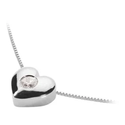 14K White Gold Round Diamond Puffed Heart Pendant 0.10ct -Outlet Radiant Bijou Store 14k gold round diamond puffed heart pendant 010ct p 27708 back white 20220426