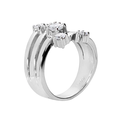 14K White Gold Round Diamond Right Hand Ring 0.59ct 5 14K White Gold Round Diamond Right Hand Ring 0.59ct - Image 3