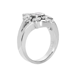 14K White Gold Round Diamond Right Hand Ring 1.11ct -Outlet Radiant Bijou Store 14k gold round diamond right hand ring 111ct p 29734 back white