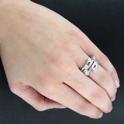 14K White Gold Round Diamond Right Hand Women's Ring 0.60ct -Outlet Radiant Bijou Store 14k gold round diamond right hand womens ring 060ct p 29811bod