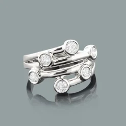 14K White Gold Round Diamond Right Hand Women's Ring 0.60ct -Outlet Radiant Bijou Store 14k gold round diamond right hand womens ring 060ct p 29811box