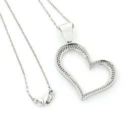 14K White Gold Round Pave Diamond Heart Pendant 0.5ct -Outlet Radiant Bijou Store 14k gold round pave diamond heart pendant 063ct p 6344 backwh