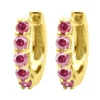 14K Yellow Gold Ruby Hoop Earrings 1/2 Inch 1 Carat Small Huggies -Outlet Radiant Bijou Store 14k gold ruby hoop earrings 1 2 inch 1 carat small huggies yellow 1