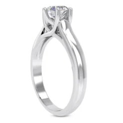 14K White Gold Six-Prong Engagement Ring Mounting 3.2mm -Outlet Radiant Bijou Store 14k gold six prong engagement ring mounting p 23164 back white 20220426