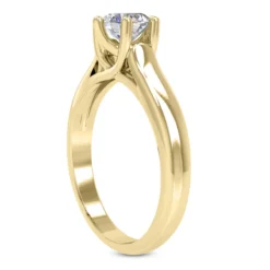 14K White Gold Six-Prong Engagement Ring Mounting 3.2mm -Outlet Radiant Bijou Store 14k gold six prong engagement ring mounting p 23164 back yellow 20220426