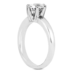 14K White Gold Six-Prong Solitaire Engagement Ring 0.50ct 2.5mm -Outlet Radiant Bijou Store 14k gold six prong solitaire engagement ring 050ct p 23101 back white 20220426