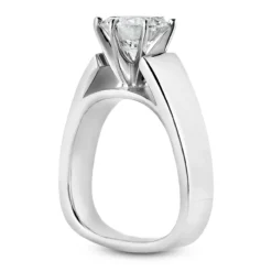 14K White Gold Six-Prong Solitaire Engagement Ring 0.50ct 5.85mm -Outlet Radiant Bijou Store 14k gold six prong solitaire engagement ring 050ct p 23323 back white 20220426