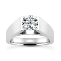 14K White Gold Six-Prong Solitaire Engagement Ring 0.50ct 5.85mm
