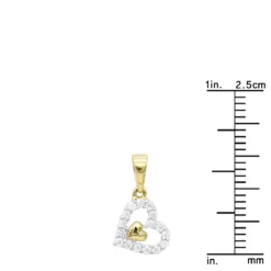 14K Yellow Gold Small Diamond Heart Pendant For Women By Luxurman -Outlet Radiant Bijou Store 14k gold small diamond heart pendant for women by luxurman rulerye