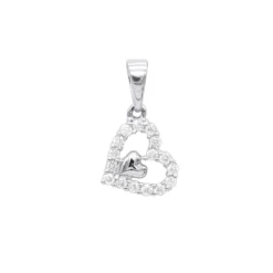 14K Yellow Gold Small Diamond Heart Pendant For Women By Luxurman -Outlet Radiant Bijou Store 14k gold small diamond heart pendant for women by luxurman wh