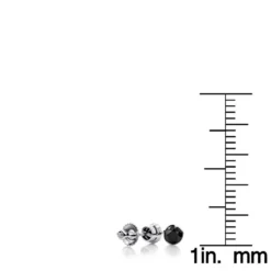 14K White Gold Solitaire Black Round Diamond Bezel Stud Earrings 0.25ct 3mm -Outlet Radiant Bijou Store 14k gold solitaire black round diamond bezel stud earrings 025ct rulerwh