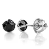 14K White Gold Solitaire Black Round Diamond Bezel Stud Earrings 1.5ct -Outlet Radiant Bijou Store 14k gold solitaire black round diamond bezel stud earrings 15ct mainwh